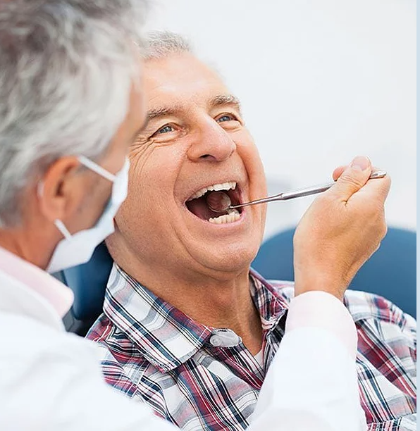 Man at dentist